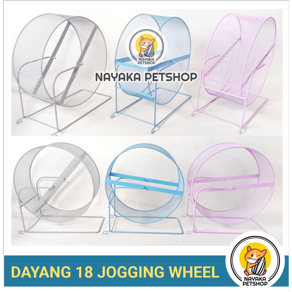 Dayang 18 Jogging Wheel Ekstra Jumbo Kincir Hamster Syrian Roda Putar Landak Mini Marmut Mainan Sugar Glider Musang Rolling Kelinci Kucing Kitten Hewan