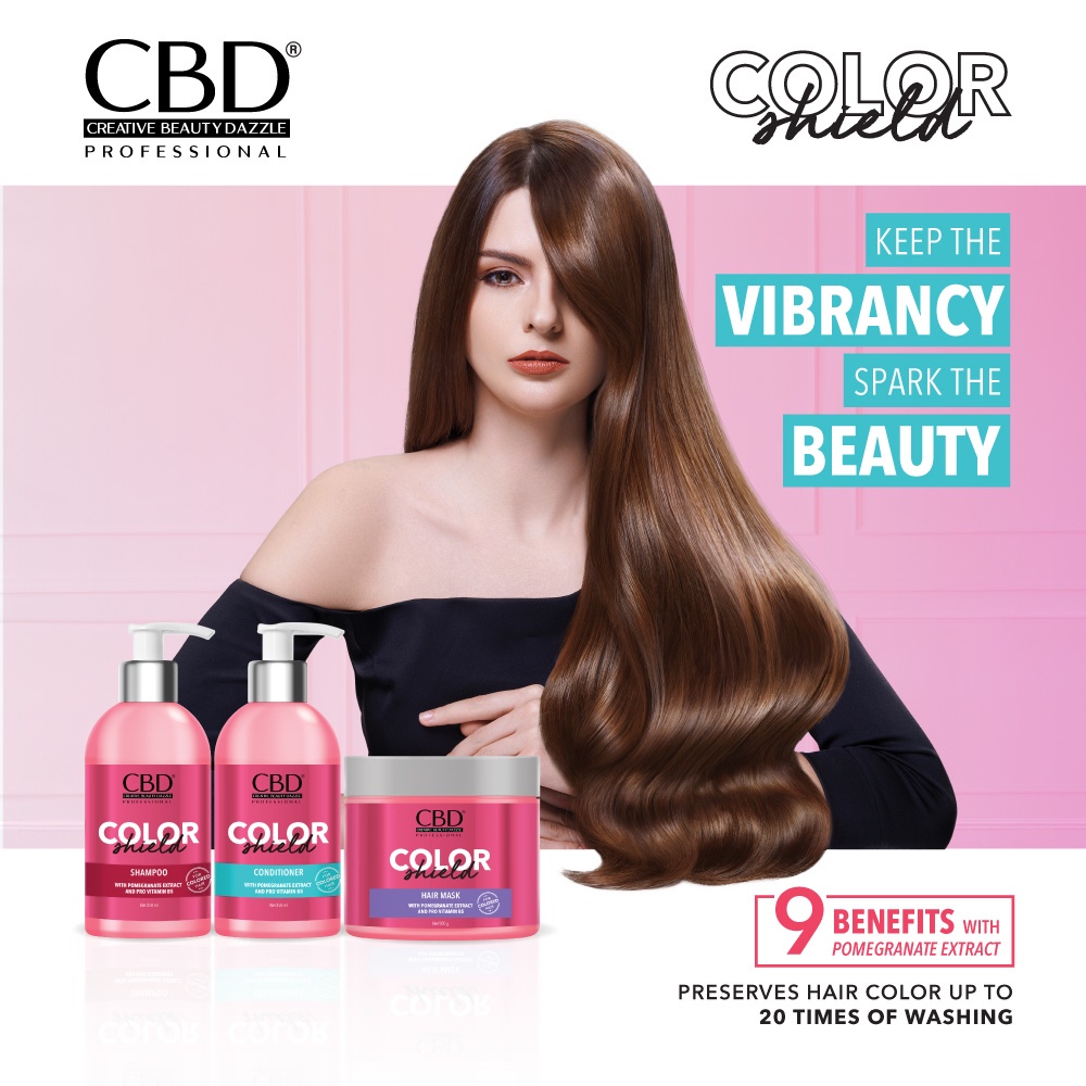 CBD Color Shield Shampoo Conditioner Hair Mask - Nutrisi Perawatan Pelembab Pelembut Rambut Berwarna Diwarnai