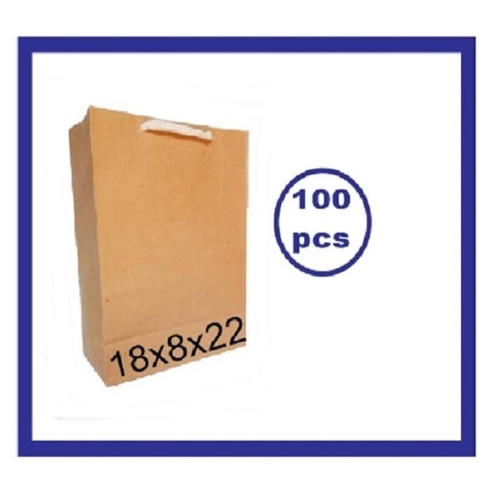 

Tas Kertas Paperbag Souvernir Paper Bag Kantong Coklat Polos 100pcs