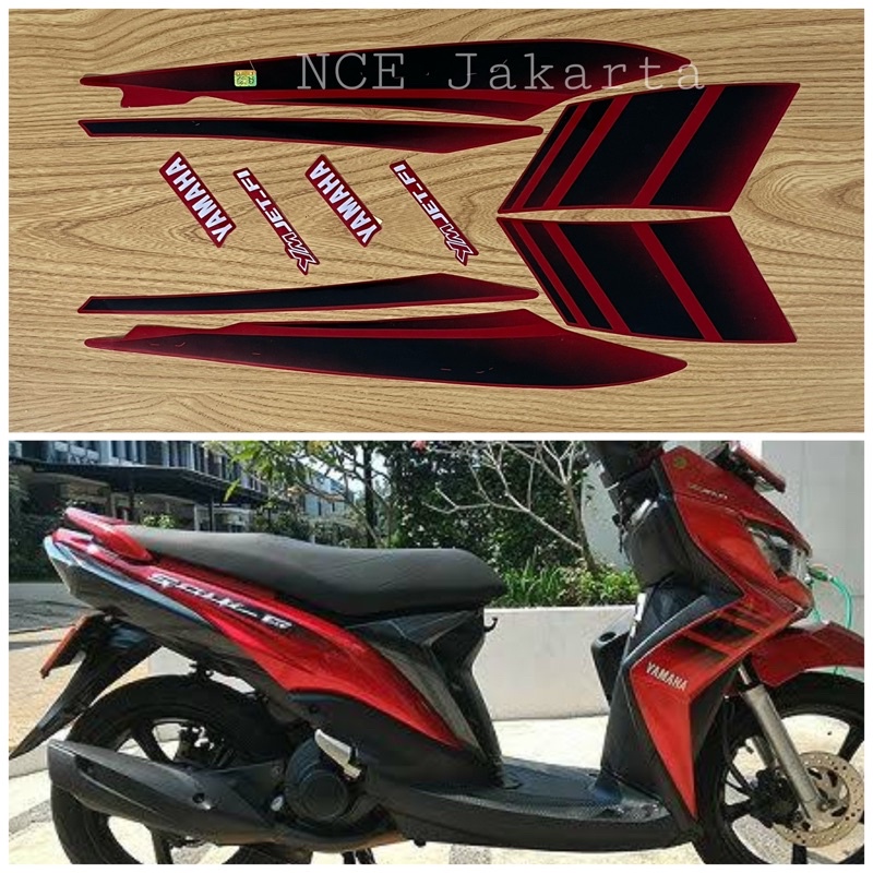 STIKER STRIPING MOTOR SOUL GT 2011 2012 MERAH FULL