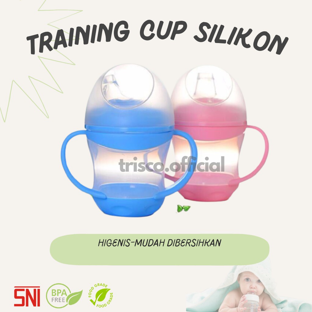 GELAS MINUM ANAK TRAINING CUP SILIKON ANTI PECAH ANTI TUMPAH JOMBANG