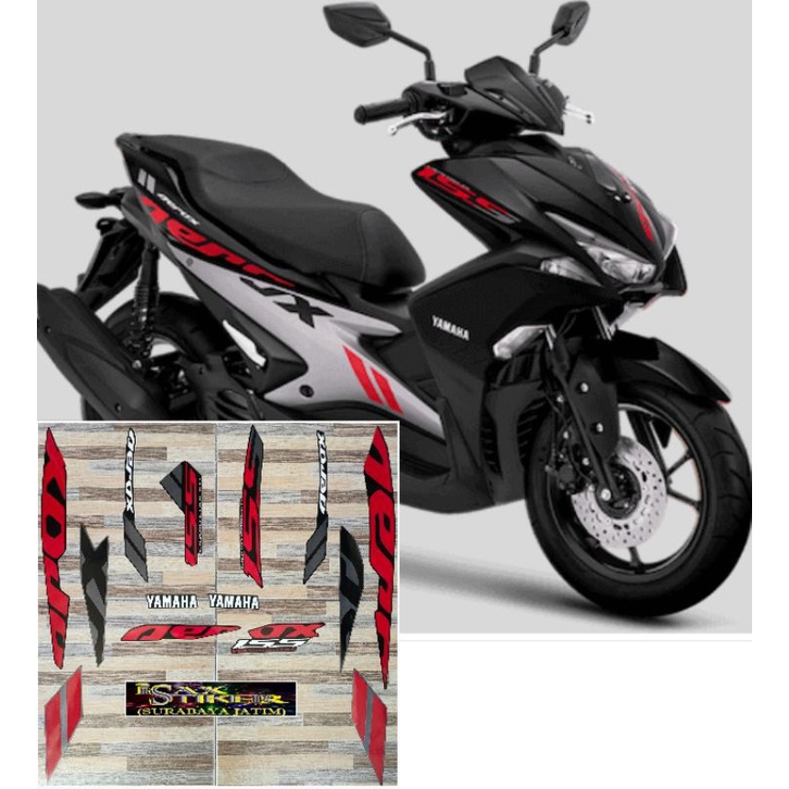 striping original Yamaha aerox hitam tahun 2019