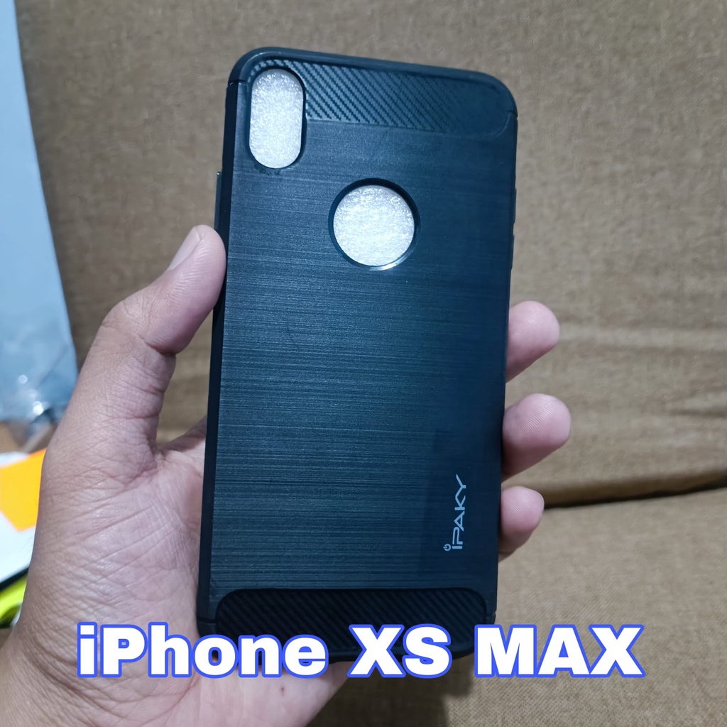 PROMO Soft Case Apple iPhone XS MAX Case Ipaky Carbon Carbon Premium Softcase Rugged Armor For iPhone