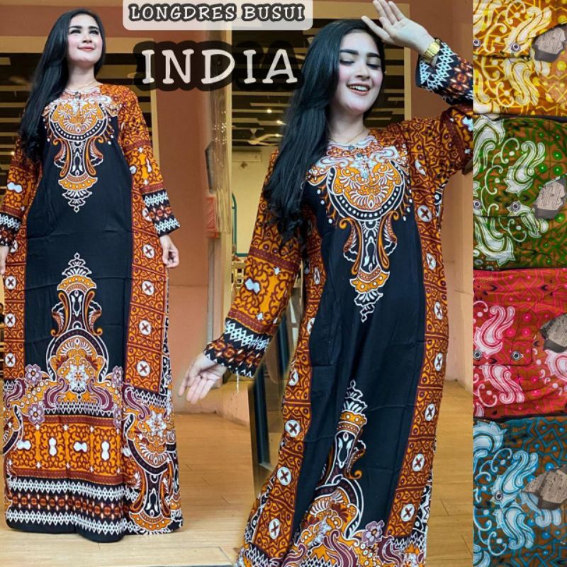 DASTER PANJANG BATIK ESMANUR BUSUI KANCING DEPAN HALUS ADEM MURAH LENGAN PANJANG batiknusantara11-LD. Mahkota
