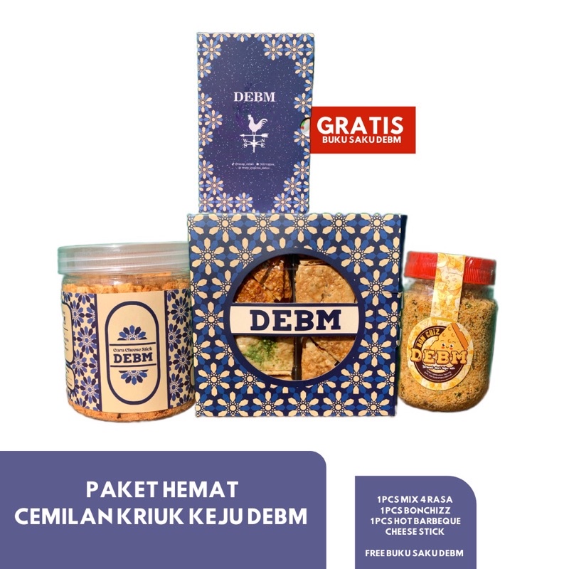 

Cemilan DEBM mix + hot bbq cheesestick+bonchiz FREE Buku Saku