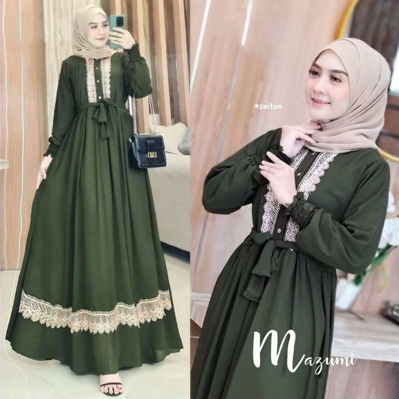 DRESS WANITA RENDA CERUTY BABYDOLL/MAJUMI DRESS/FASHION MUSLIM WANITA FIT XL/DRESS MELAYU TERBARU/FAR MOSLEMSTORE