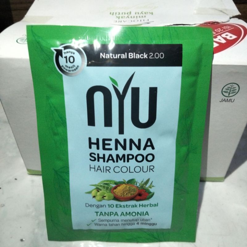 Nyu Shampoo hena hair colour/nyu shampoo sachet