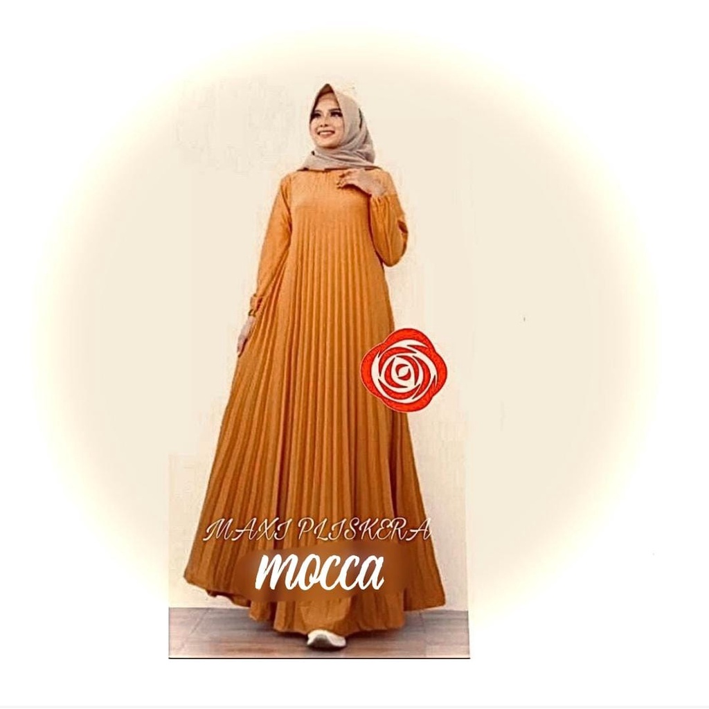 Gamis Plisket Tangan Panjang Gamis Hyget  Premium Baju Gamis Plisket Jumbo Gamis Baju Hamil