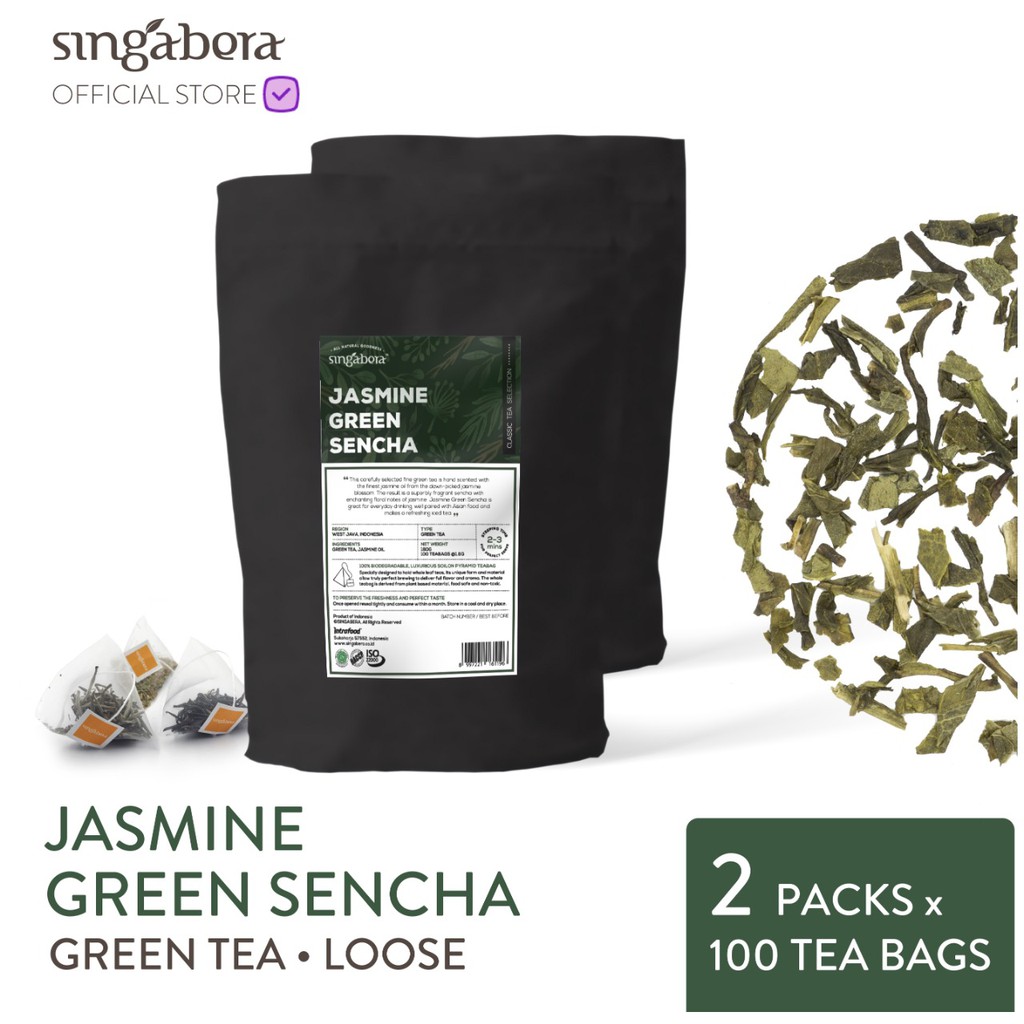 

Singabera Jasmine Green Sencha - Green Tea (2 pouch @ 100 teabag)