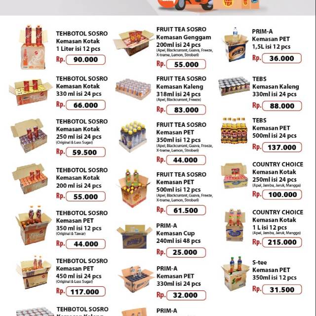 

Product Sosro Harga Distributor Dijamin lebih murah . Apapun Makanannya Minumannya Teh Botol Sosro