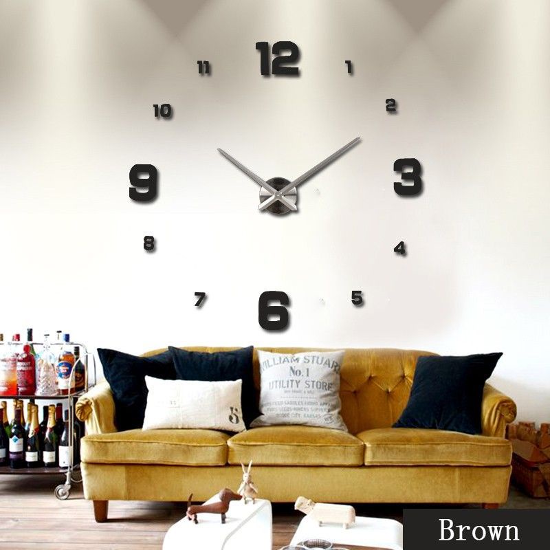 Jam Dinding DIY Besar Jumbo Giant Wall Unik Raksasa Dekorasi Minimalis 3D Clock Diameter 80 - 130 cm