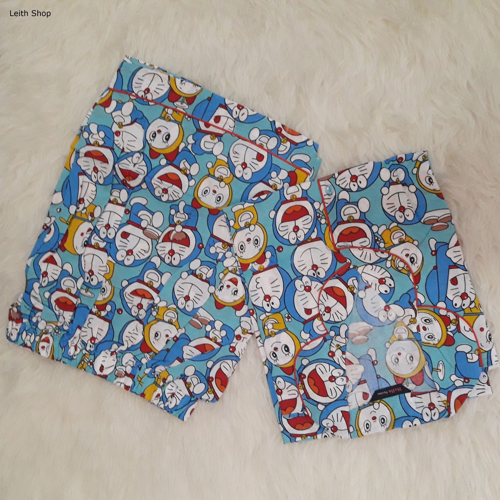 Set Baju Tidur Celana Pakaian Doraemon Kartun Anak Piyama Daster Cewek