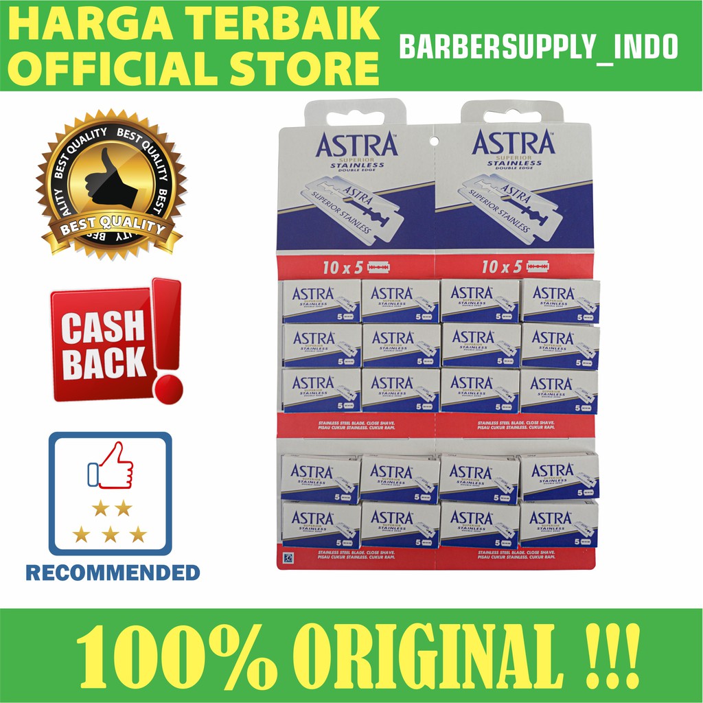 PISAU SILET RAZOR ASTRA SUPERIOR BARBER PANGKAS SALON ISI 100PCS SILET