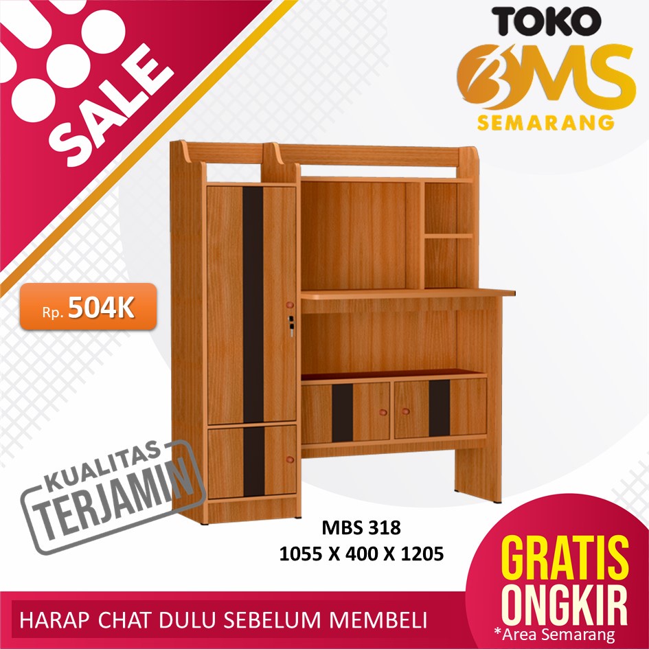 Jual Meja Belajar Kayu 2 Pintu Karakter A Panel MBS 318 Toko Bms ...