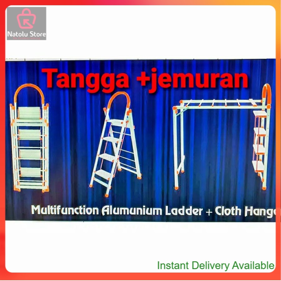 Tangga Lipat Aluminium DALTON ML-1304 Ladder Alu Cloth Hanger Original