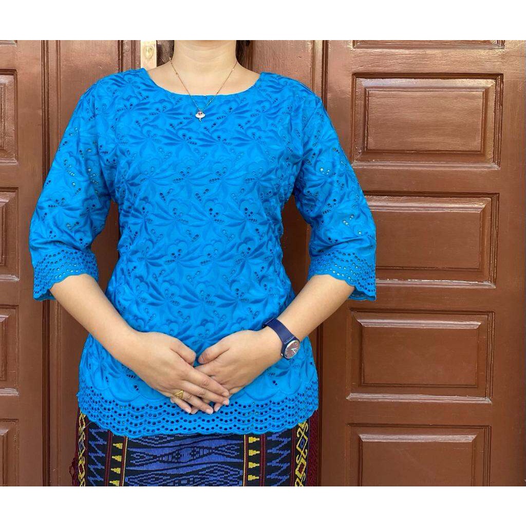 SLD BLUS KATUN BOLONG MOTIF BARU WANITA BANGKOK DEWASA IMPORT PREMIUM SUPER MEWAH TANGAN LURUS