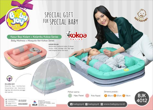 Baby Joy BJK4012 Kasur kolam + kelambu seri KOKOA