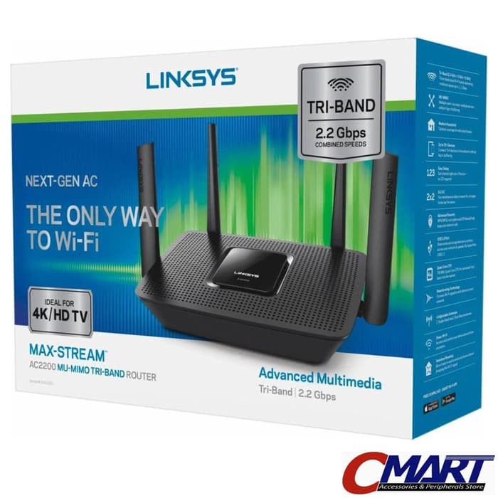 Linksys EA8300 AC2200 MU-MIMO Tri Band Gigabit WiFi Wireless Router