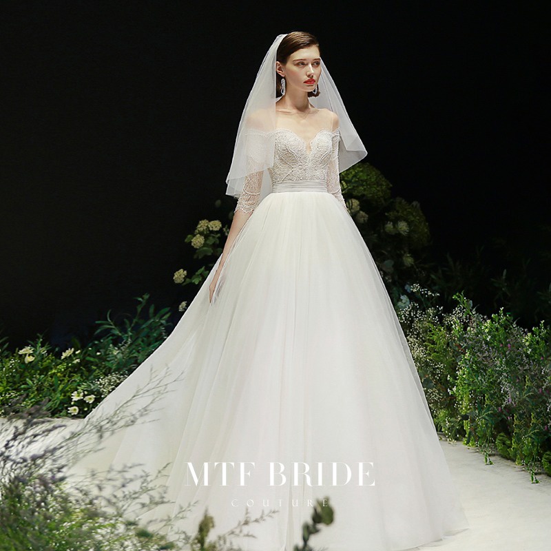 ♚[Pearl s Swirl Dance] Gaun pengantin 2021 pengantin baru, temperamen Korea, gaun pengantin satu bah