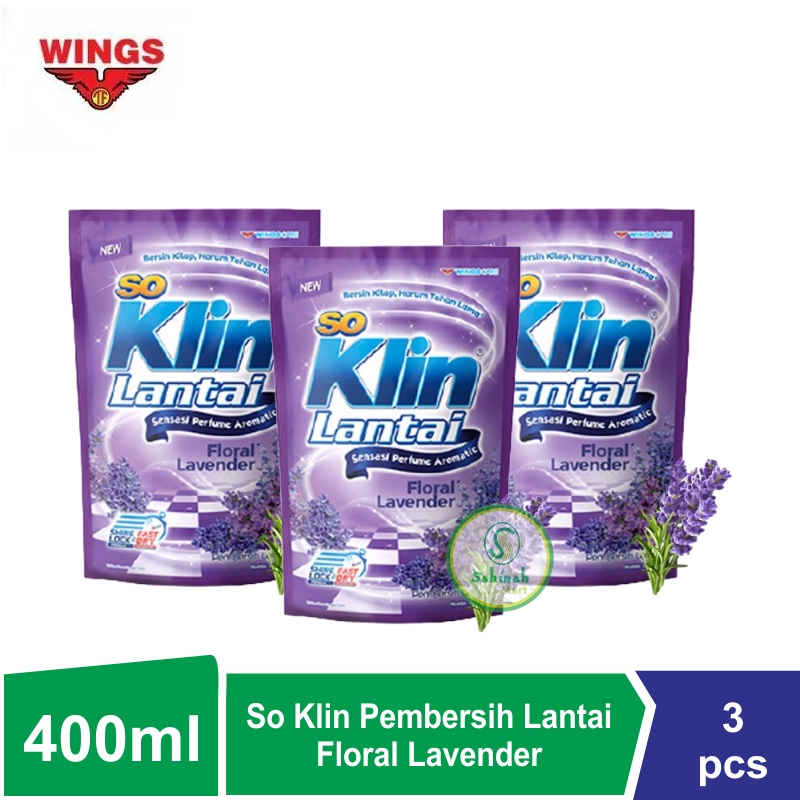 So Klin Pembersih Lantai Floral Lavender 400ml (3pcs)