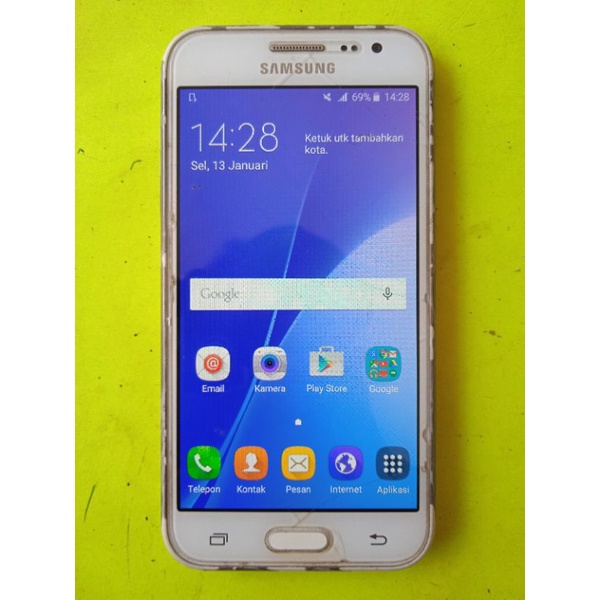 Hp second Samsung Galaxy J2 original ram 1/8gb Normal layak pakai