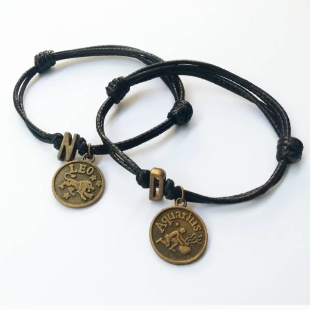 (dapat 2 gelang) Gelang Couple Zodiak / gelang Simple Couple Zodiak