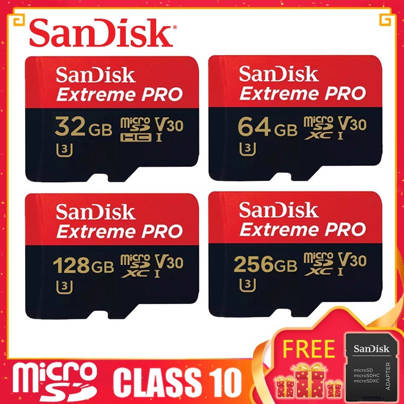 Ready Stock FREE COD128GB U3 Memory Card 64GB 32GB 256GB 512GB Micro SD C10 A2 95MB/s SD card Rea