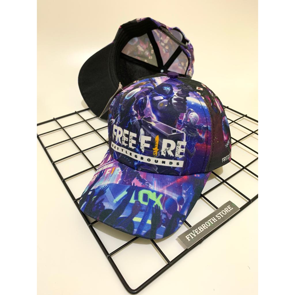 Topi FF anak laki laki sublim karakter full print topi anak free fire