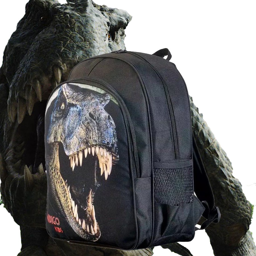 Tas dinosaurus 3D - tas anak laki laki ransel &amp; roda dorong / tas sekolah trevel piknik / tas gendong dan troli troley