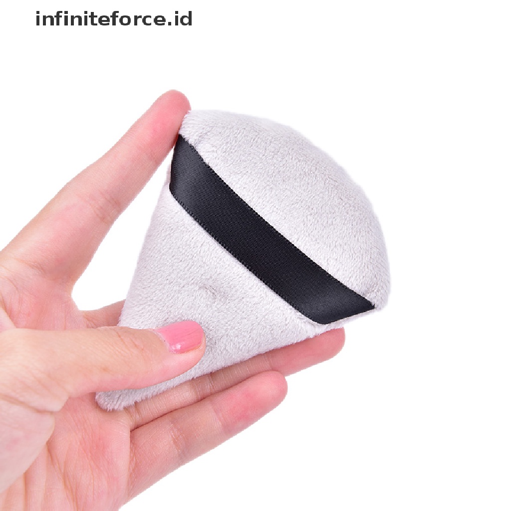 Infiniteforce.id 2pcs / Set Spons Puff Velvet Bentuk Segitiga Untuk Makeup / Kosmetik Wanita