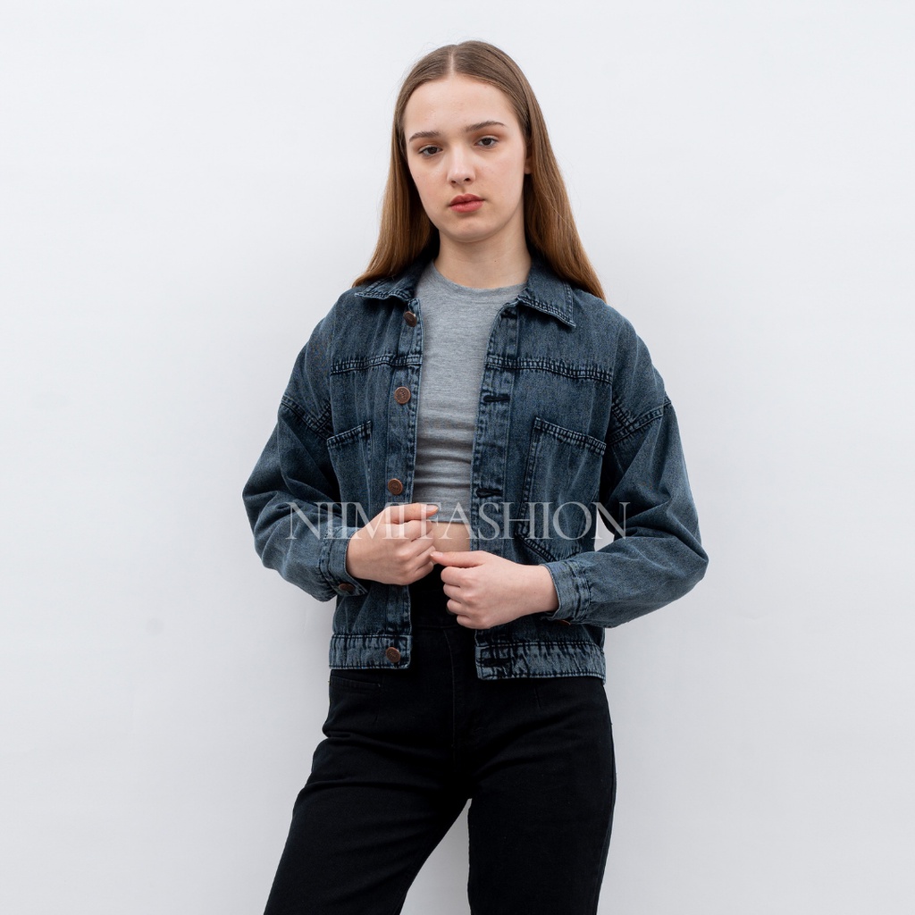 NIMI - Nacy Jacket Mom Jeans Wanita Jacket Crop Denim