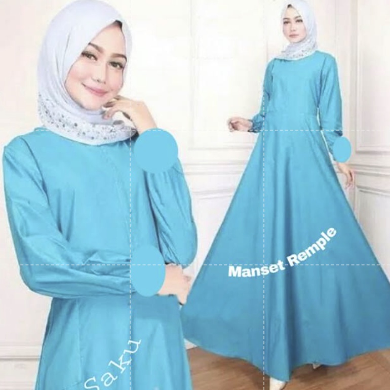 3XL-PROMO Gamis JUMBO Balotelli Umbrella Balotelly gamis  balloteli gamis syari ballotely 3XL-PROMO-TURKISH BLUE