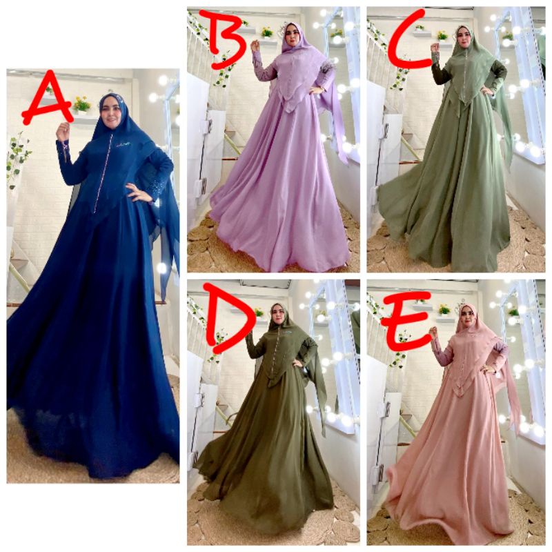 DRESS VANESSA PREMIUM SET , NEW COLOUR BY YODIZEIN SYARI