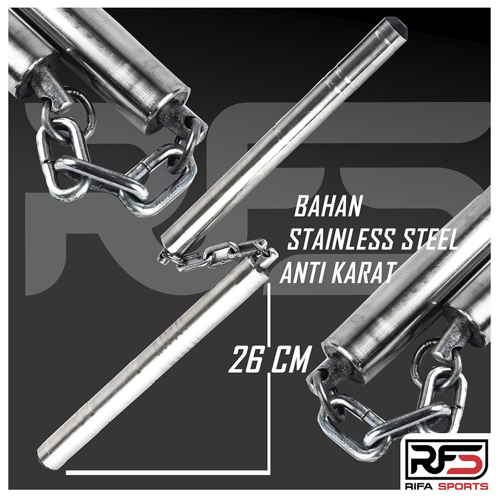 RB Double Stick Besi Silver / Double Stick Besi / Nunchaku Besi