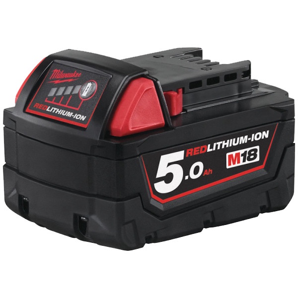 MILWAUKEE M18B5 Battery Red-Lithium 18Volt 5.0 Ah