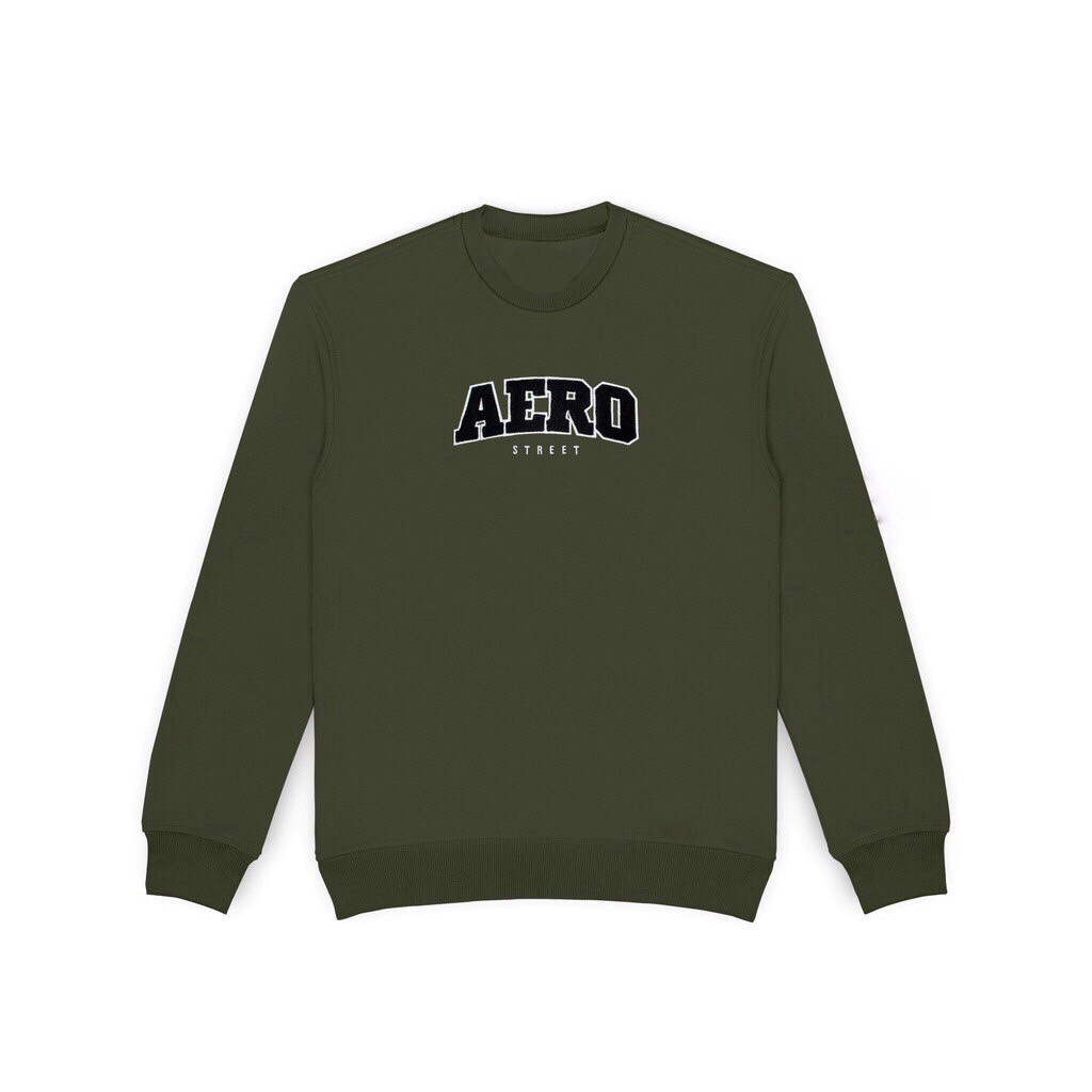 SWEATSHIRT AEROSTREET ARMY | SWEATER AEROSTREET | CREWNECK AEROSTREET | JAKET AEROSTREET