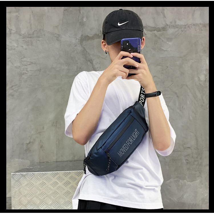 Tas Selempang Pinggang Pria Bahan Waterproof Chestbag Waist Bag MFL3