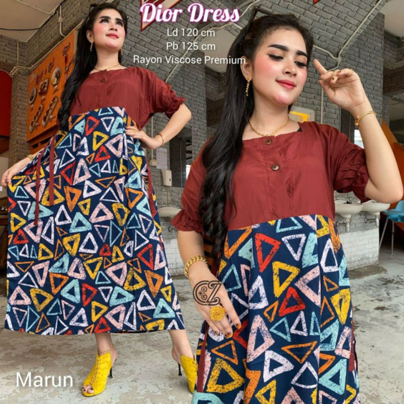 Daster Jumbo Annabelle Ld 120cm | Muat BB 75+ | Dress D Annabelle Rayon Super