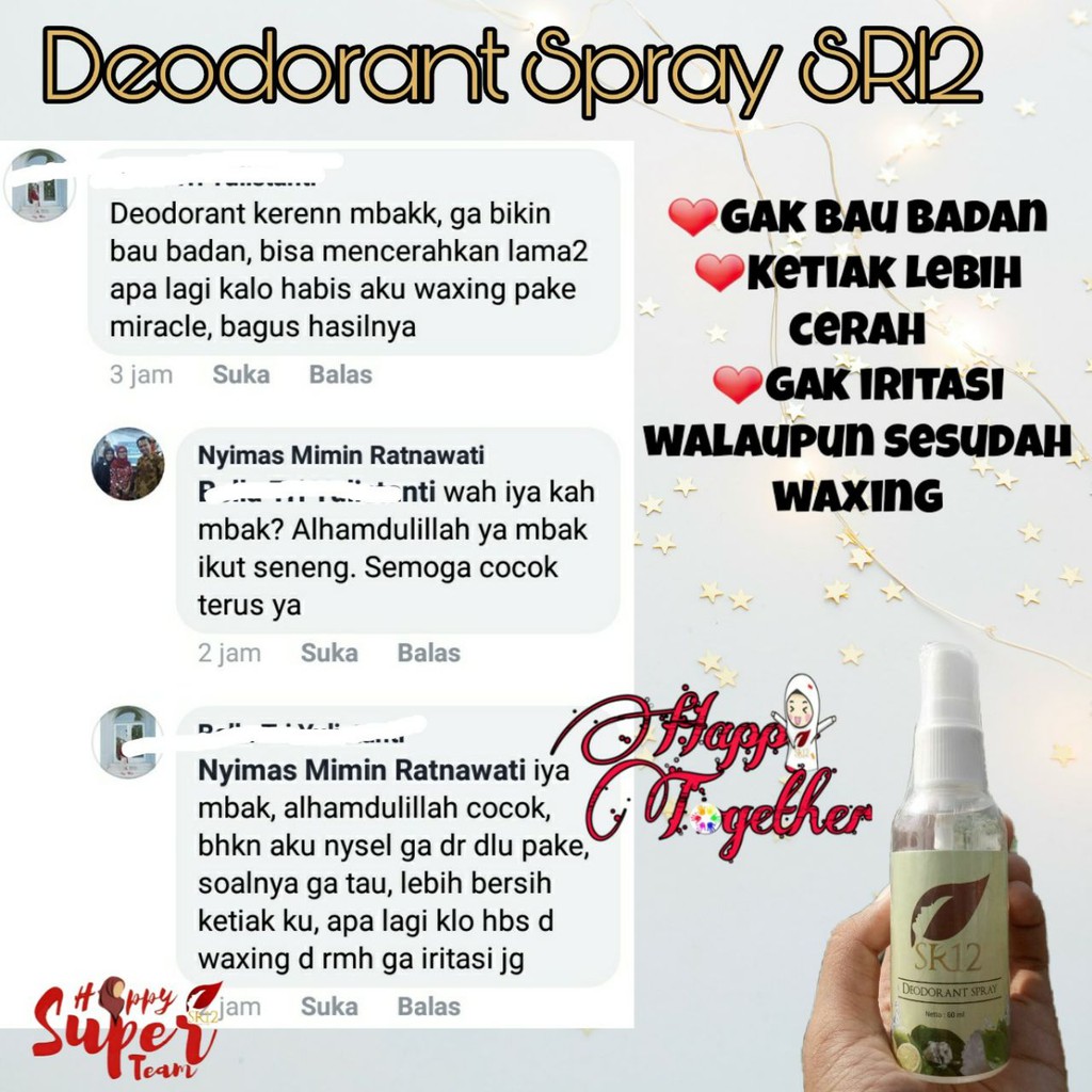 AMPUH! DEODORANT SPRAY SR12 Obat Penghilang Bau Kaki Ketiak Basah Keringat Badan Herbal Permanen-2