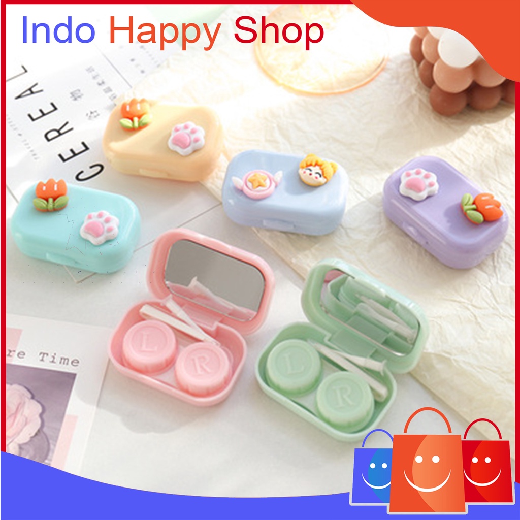 Kontak Lensa Dengan Cermin Karakter Lucu Softlens Case With Mirror Korean Style 𝕀ℍ𝕊 590