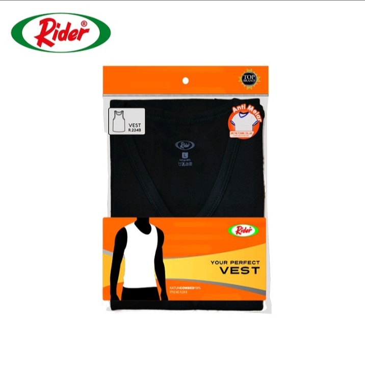 Singlet Rider Lifestyle Pria R224 Hitam (1 Pcs) / Rider Underwear / Pakaian dalam Pria