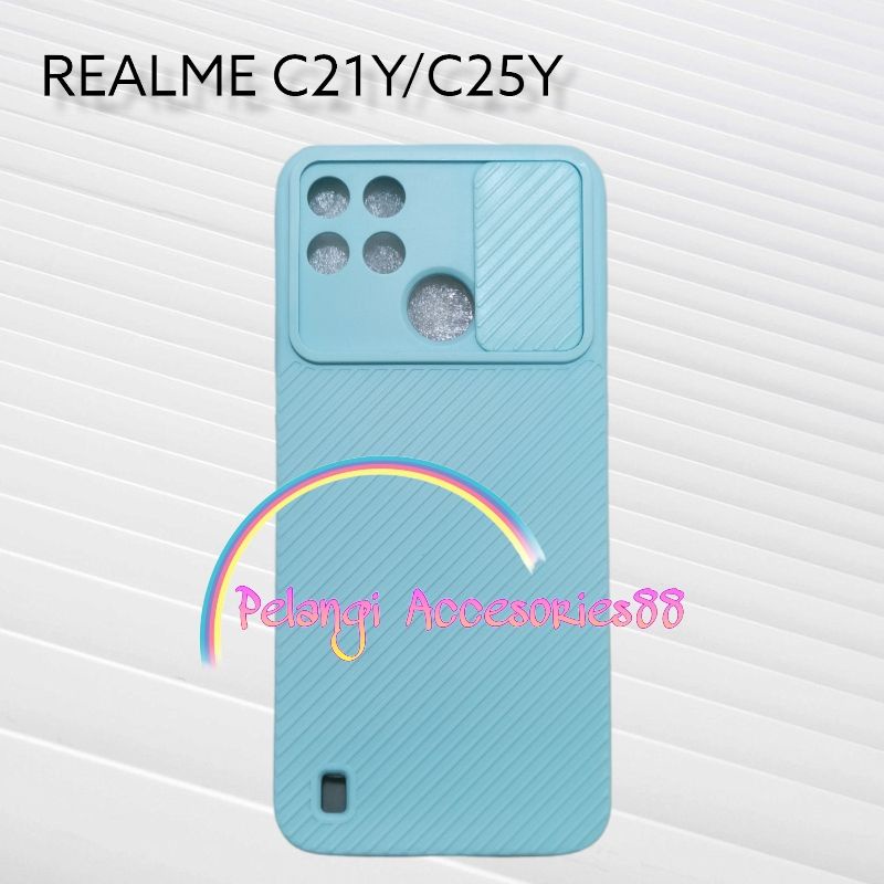 CASE REALME C21Y / C25Y CASE SOFTCASE SLEDING WARNA WARNI