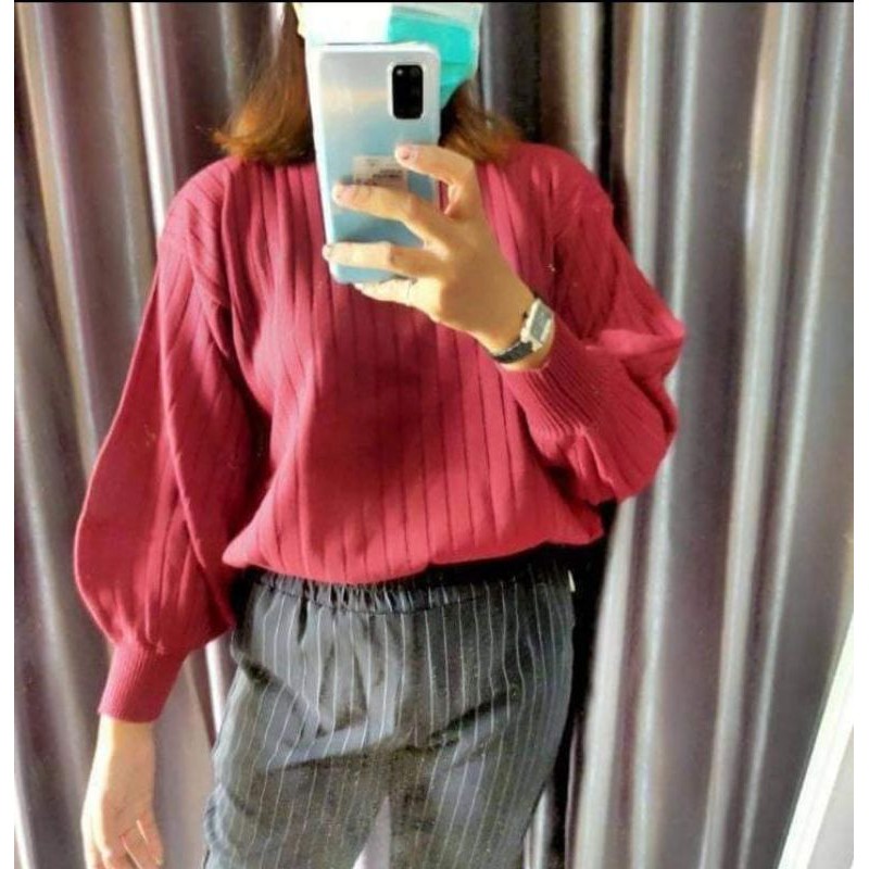 RAJUT LENGAN BALON/BASIC ZIHAN LENGAN BALON