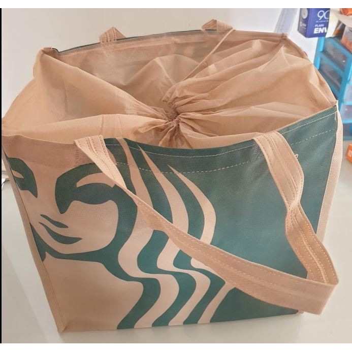 

PROMO Starbucks bag Spundbond coklat Large - Atas Serut