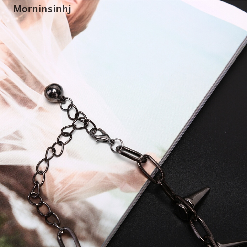 Mor Kalung Choker Punk Gothic Rock Hias Rivet Spike Rantai Sambung Untuk Biker