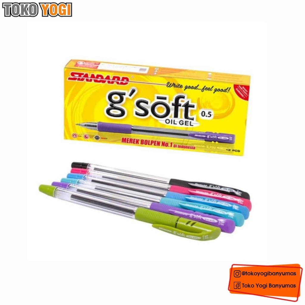 

STANDARD BALLPOINT PEN G'SOFT 0.5 TINTA HITAM (1 PACK = 12 PCS)