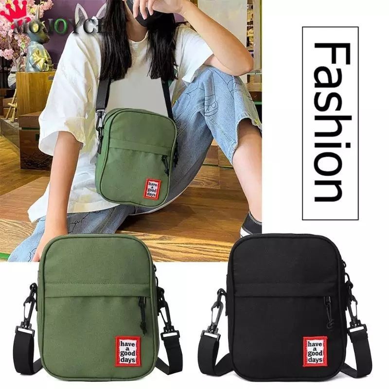 tas selempang wanita model simple hitam dan hijau ready stok foto real