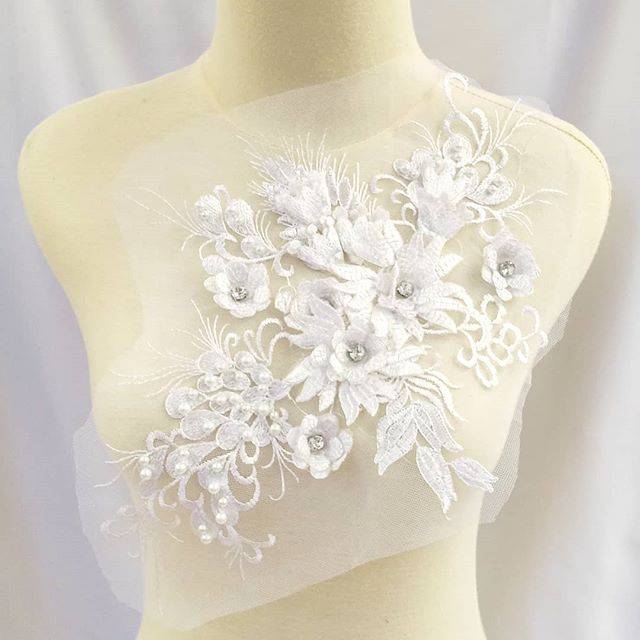 Lace bordir bunga 3d /aplikasi bordir/bordir tempel