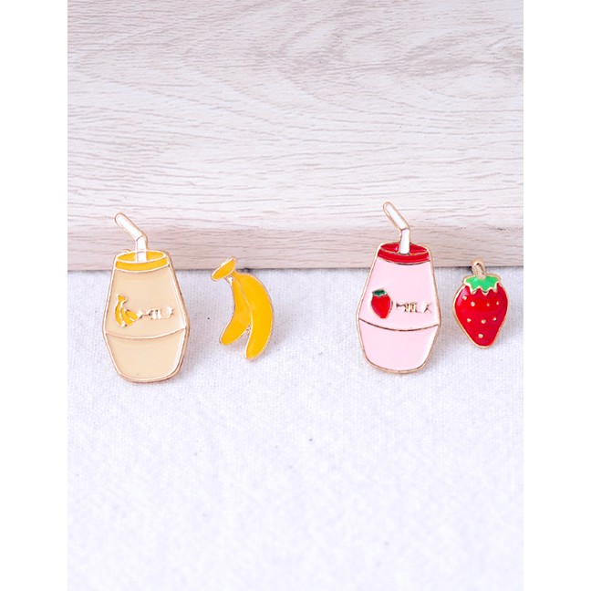 LRC Anting Tusuk Fashion Cartoon Fruit Milk Drip Earrings F94049