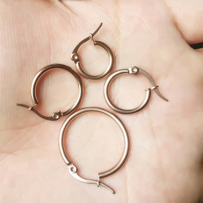 1pairs Stainless Steel Prevent Allergy Hoop Earrings 10-20mm